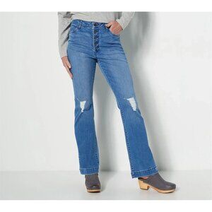 Peace Love World Regular Flare Cut Jeans Medium Wash Size 24W A455142
